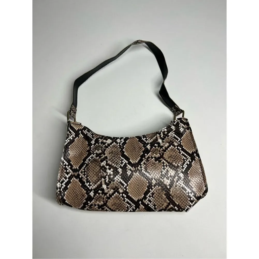 HOBO BAG WITH PYTHON EFFECT AND ZIPPER in Faux Leather